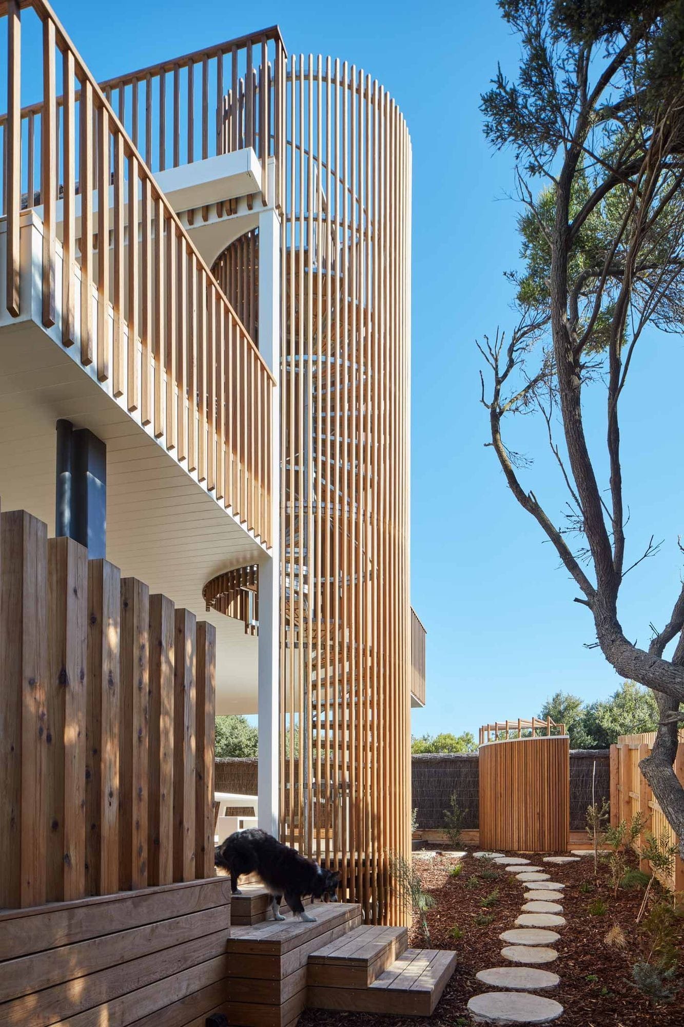 Moonah Tree House exterior staircase by kirby Architects.